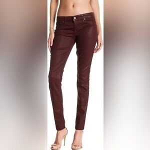 Level 99 faux leather burgundy pants